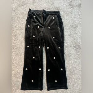 Express Velvet Embellished Cropped Panda NWT